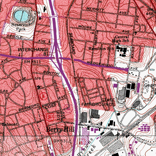 Topographic Map of Unity Center, TN