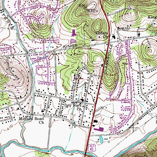 Topographic Map of Unity Missionary Baptist Church, TN