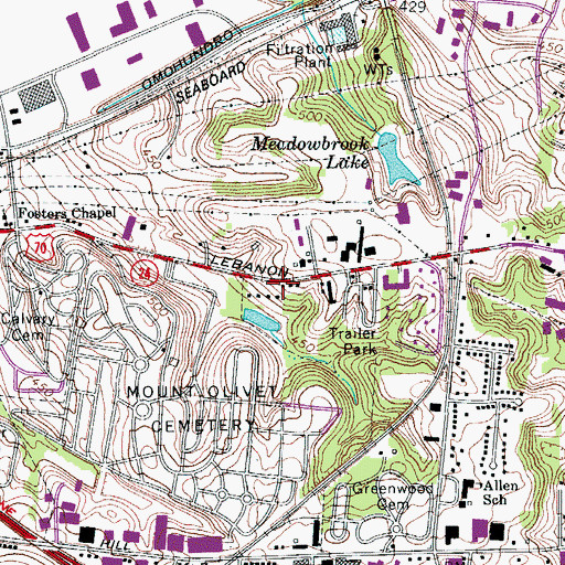 Topographic Map of Victory Fellowship Church, TN