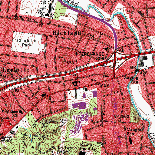 Topographic Map of West Nashville Church of Grace, TN