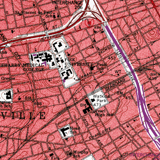 Topographic Map of Zion Prayer Tower, TN