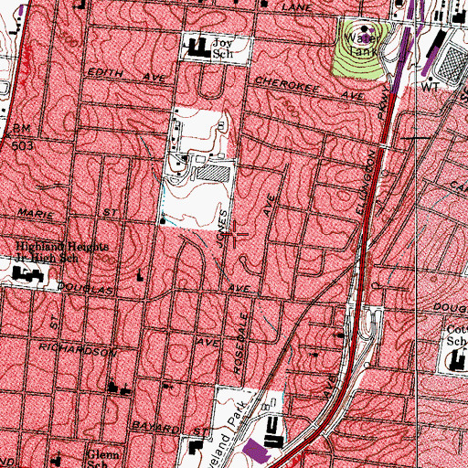 Topographic Map of Zion Springs Missionary Baptist Church, TN
