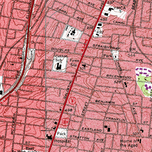 Topographic Map of Madison Minor Medical Center, TN
