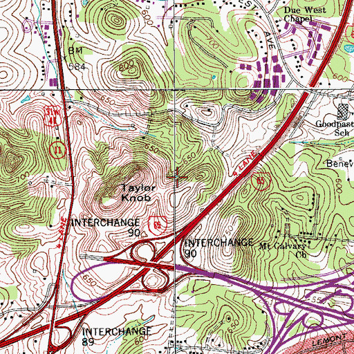 Topographic Map of Skyline Medical Center, TN