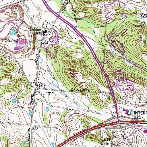 Topographic Map of Summit Medical Center, TN