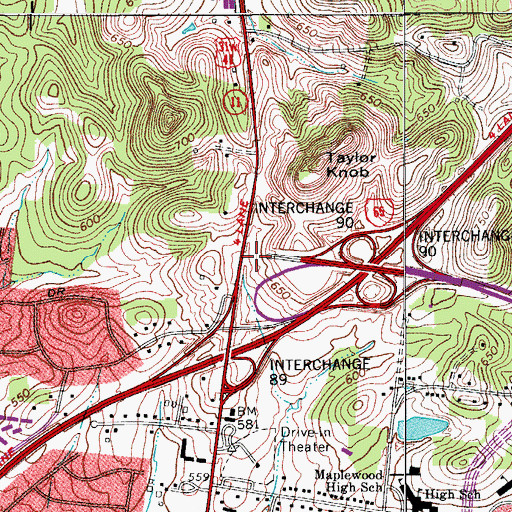 Topographic Map of Tri Star Health System, TN
