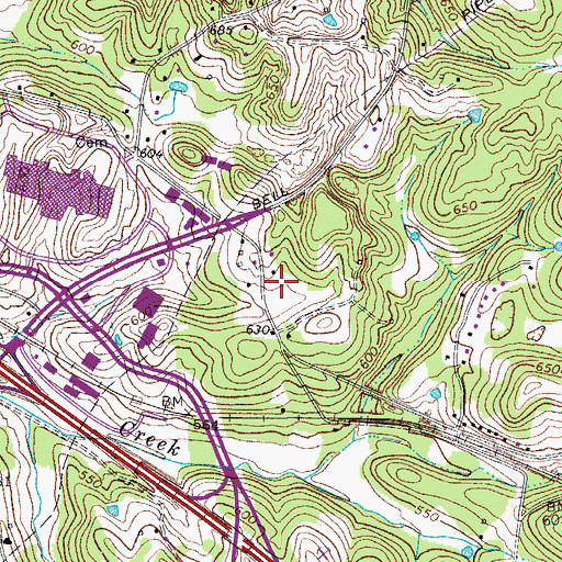 Topographic Map of Bell Forge Square Shopping Center, TN