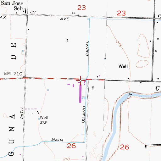 Topographic Map of Main Island Canal, CA