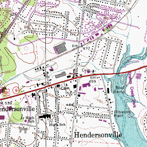 Topographic Map of City Square Shopping Center, TN