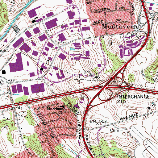 Topographic Map of Commercial Mall, TN