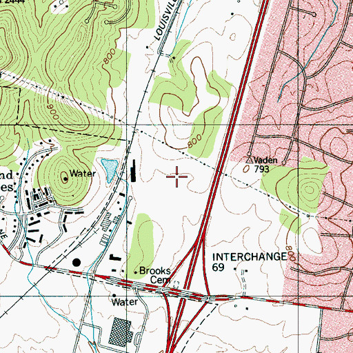 Topographic Map of Cool Springs Pointe Shopping Center, TN
