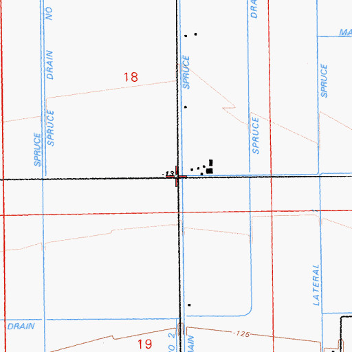 Topographic Map of Main Spruce Canal, CA