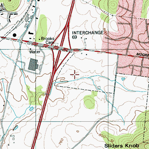 Topographic Map of Liberty Place Mall, TN