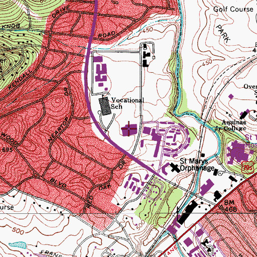 Topographic Map of Lions Head Shopping Center, TN
