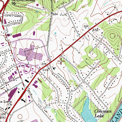 Topographic Map of Marketplace at Rivergate Shopping Center, TN