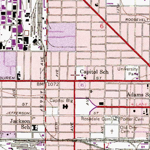 Topographic Map of Capitol Elementary School, AZ