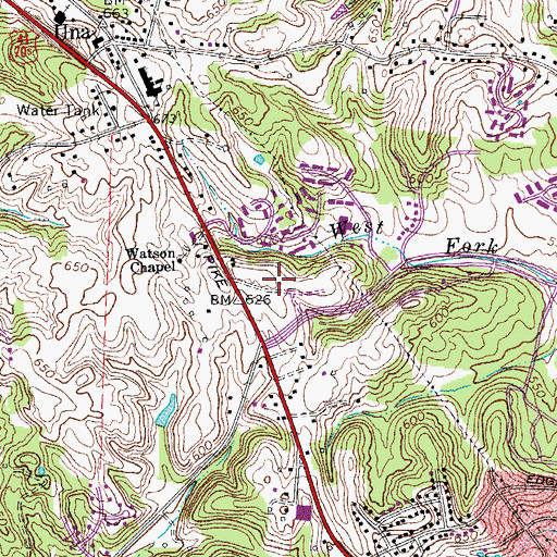 Topographic Map of Nashboro Village Shopping Center, TN