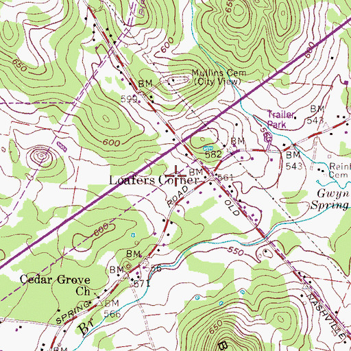 Topographic Map of Old Nashville Crossing Shopping Center, TN