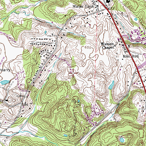 Topographic Map of Picadilly Square Center Shopping Center, TN