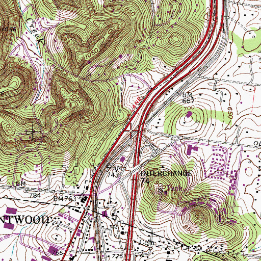 Topographic Map of Rivergate Crossroads Shopping Center, TN