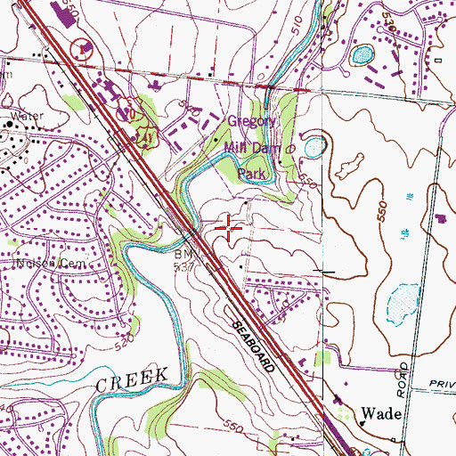 Topographic Map of Smyrna Village Shopping Center, TN