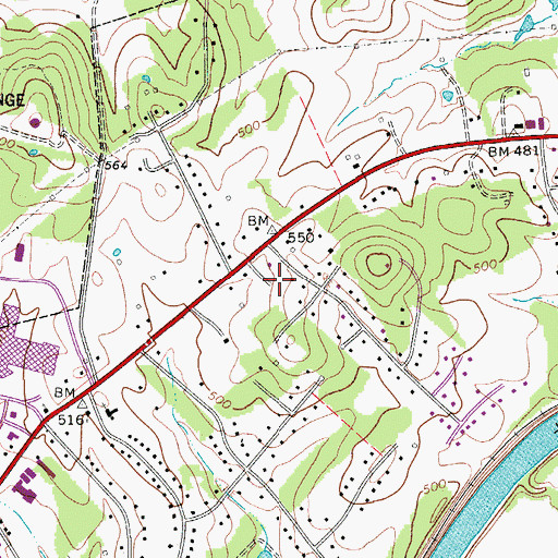 Topographic Map of The Shoppes at Rivergate Shopping Center, TN