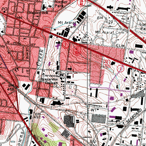 Topographic Map of Tidwell Parking Lot, TN