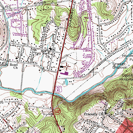 Topographic Map of West Hamilton Shopping Center, TN