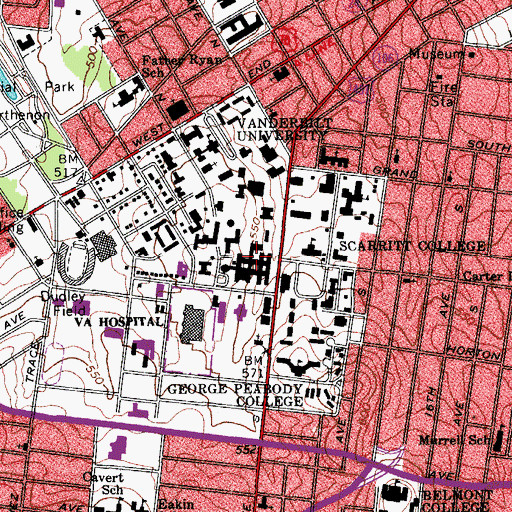 Topographic Map of Chapman Quad, TN