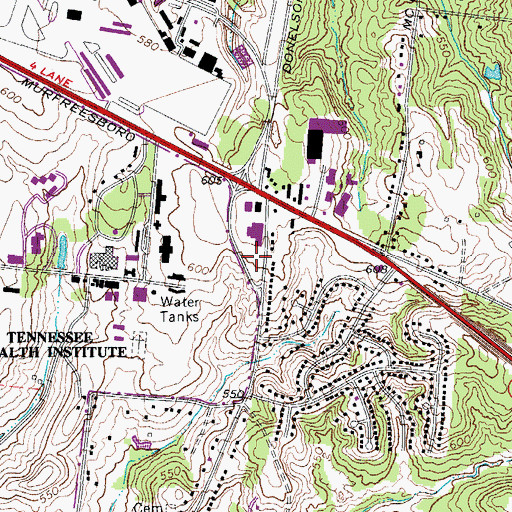 Topographic Map of Glenview Post Office, TN