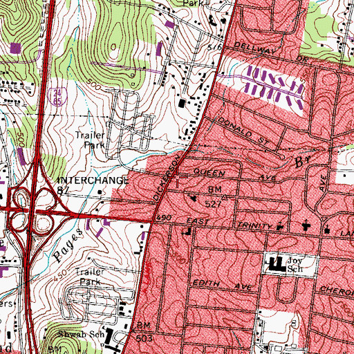 Topographic Map of Northeast Post Office, TN