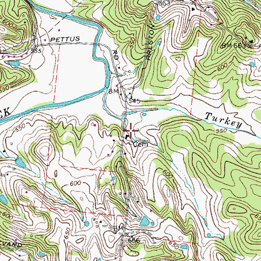 Topographic Map of A Z Kelley Elementary School, TN