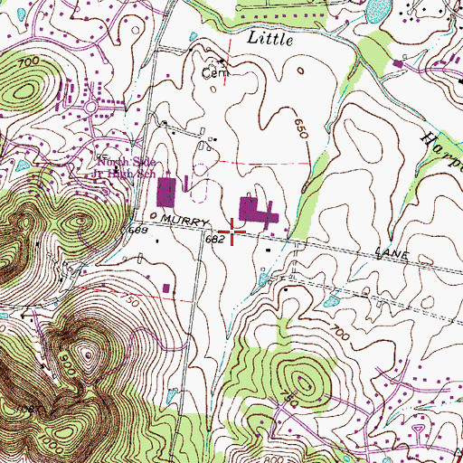 Topographic Map of Brentwood Middle School, TN