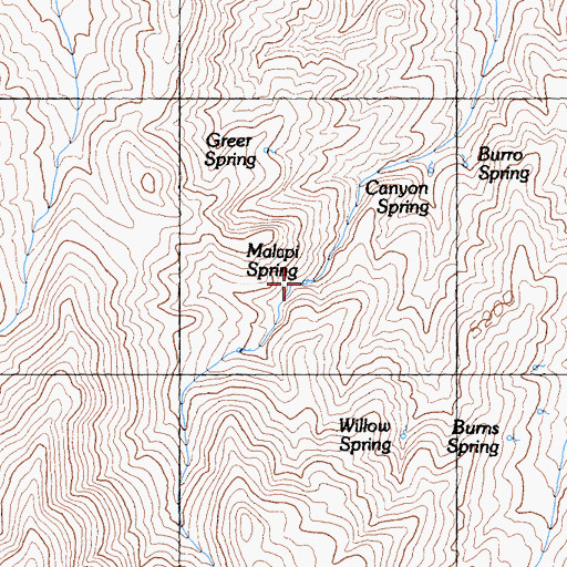 Topographic Map of Malapi Spring, CA