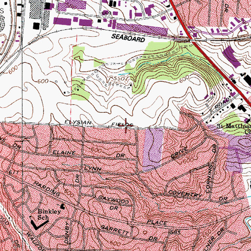 Topographic Map of Croft Middle Design Center, TN