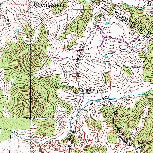 Topographic Map of Edmondson Elementary School, TN