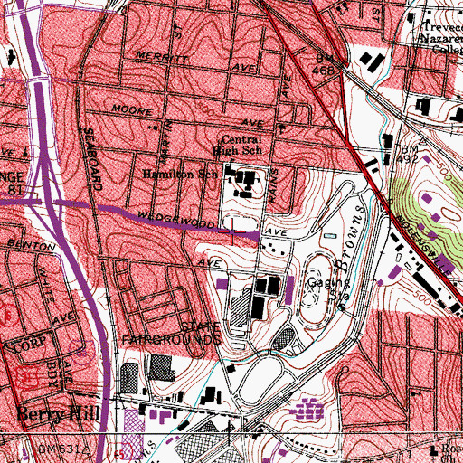 Topographic Map of Fall-Hamilton Elementary Enhanced Option School, TN