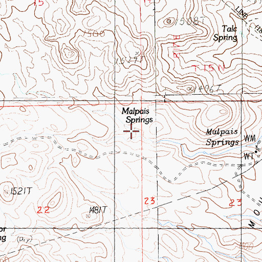 Topographic Map of Malpais Springs, CA