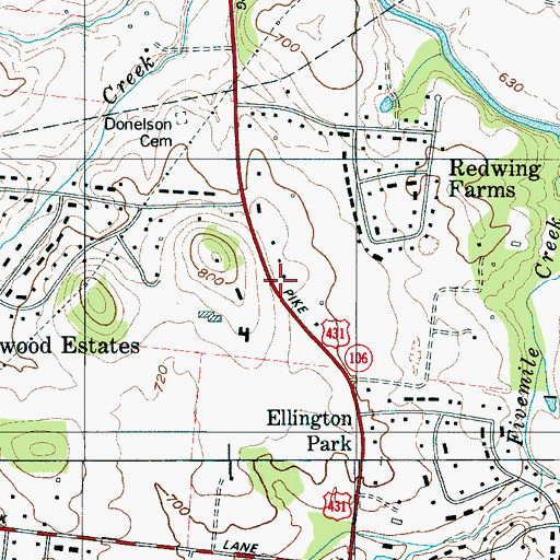 Topographic Map of Moore Elementary School, TN