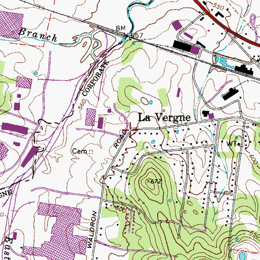Topographic Map of Rock Springs Elementary School, TN