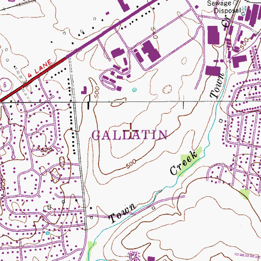 Topographic Map of Rucker Stewart Middle School, TN