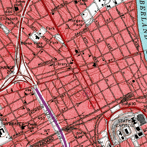 Topographic Map of Tennessee Baptist Missionary and Educational Convention, TN