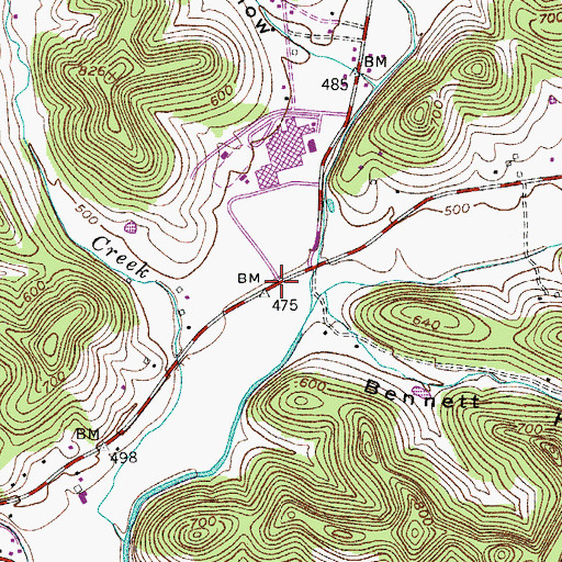 Topographic Map of Whites Creek High School, TN