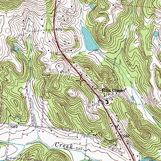 Topographic Map of William Henry Oliver Middle School, TN