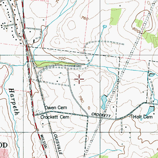 Topographic Map of Woodland Middle School, TN