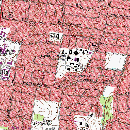 Topographic Map of Allen Bell Tower, TN