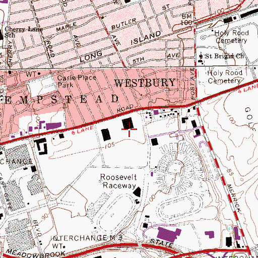 Topographic Map of The Source Mall Shopping Center, NY