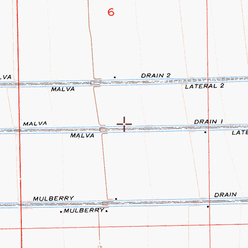 Topographic Map of Malva Drain One, CA