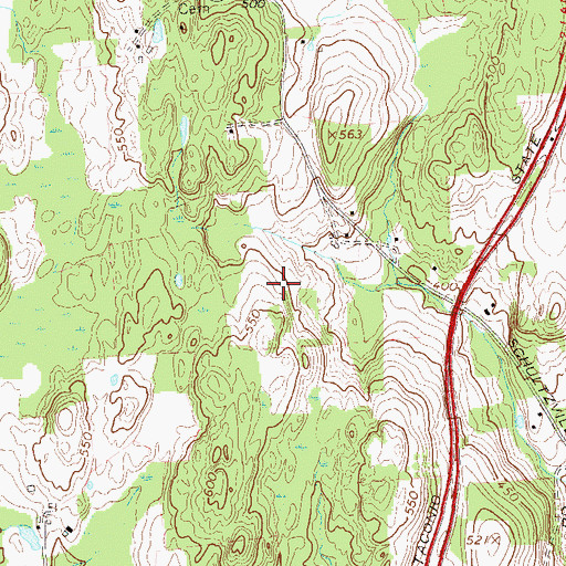 Topographic Map of Clinton Vineyards, NY