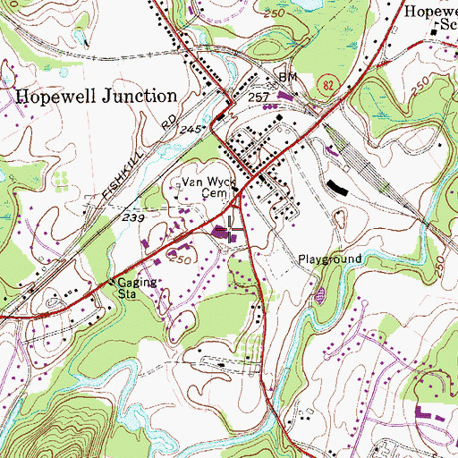 Topographic Map of Hopewell Plaza Shopping Center, NY